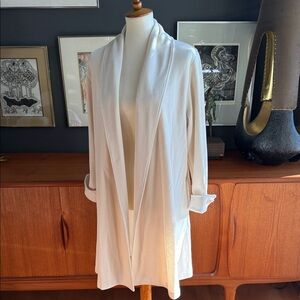 Elegant Vintage Cream Open Front Cardigan